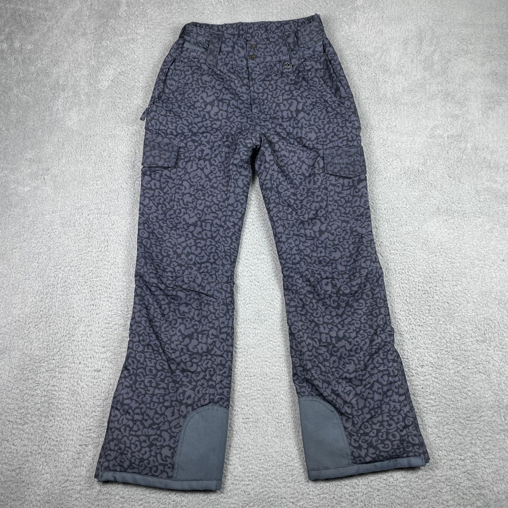 Arctix Leopard Print‎ Snow Pants Womens Small (Fits 26x30) Grey Purple Insulated
